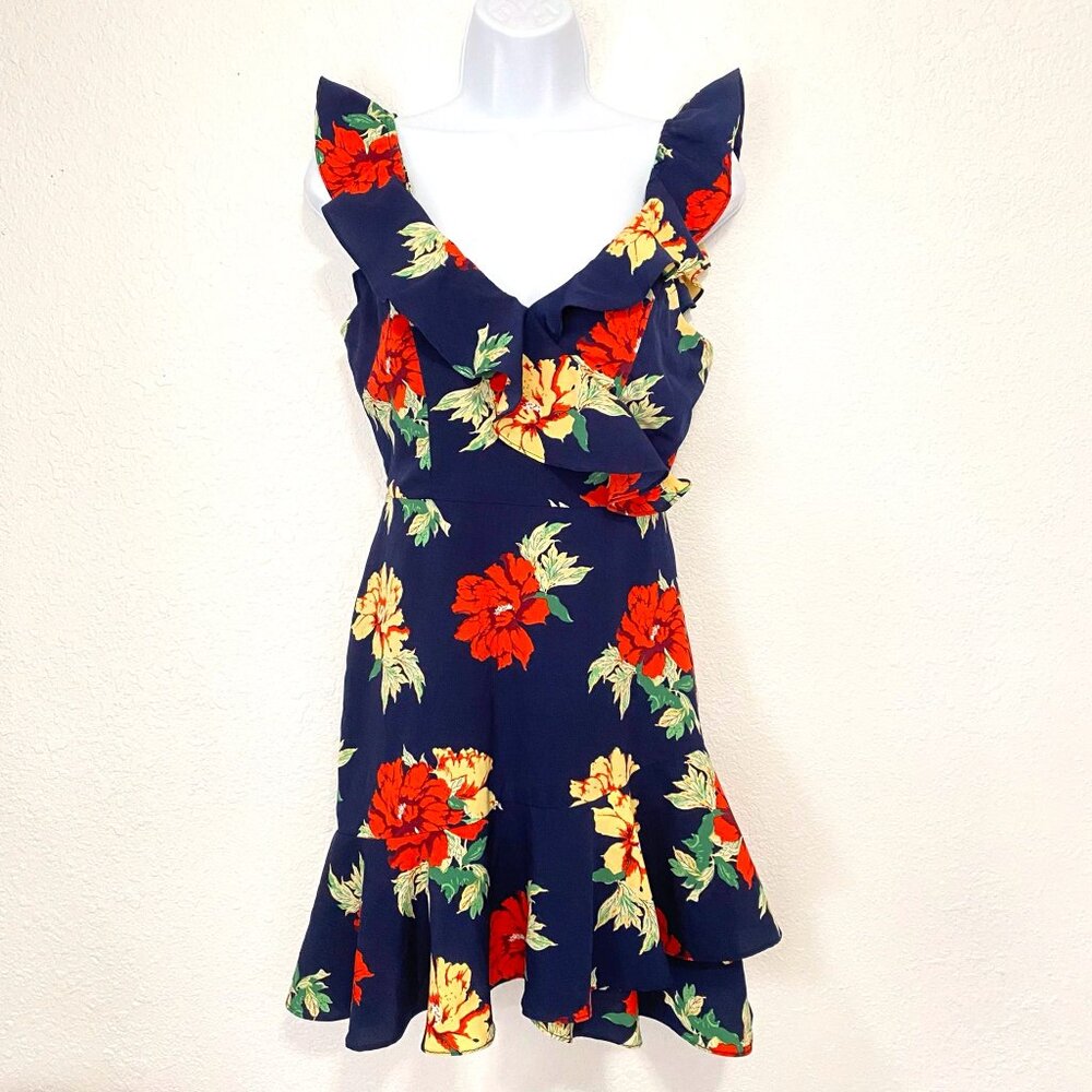 French Kiss Women's Floral Ruffled Dress Size Small